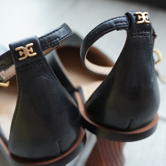 Black Square-Toe Slingback Heels – Size 7 - Picture 1 of 11